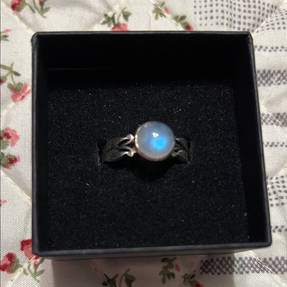 Luminous Silver Moonstone Ring. Sterling silver brand. Size 8 8 1/2. - Picture 1 of 5